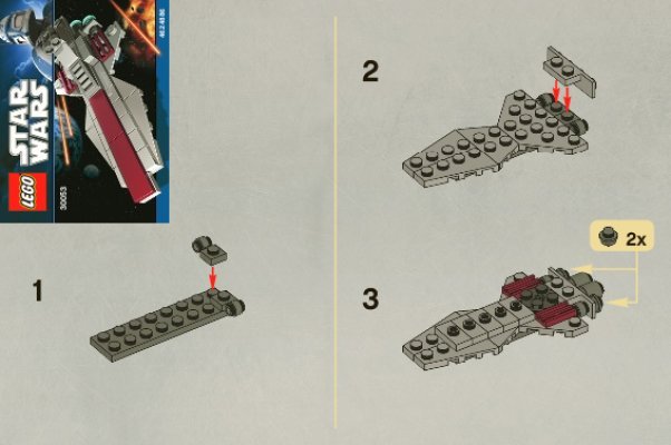 Notice / Instructions de Montage - LEGO - 30053 - Republic Attack Cruiser: Page 1