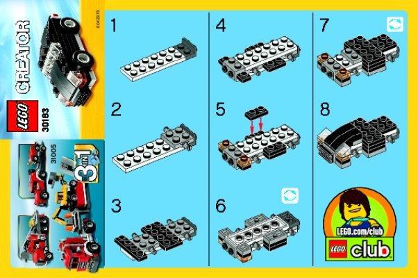 Notice / Instructions de Montage - LEGO - 30183 - Little Car: Page 1