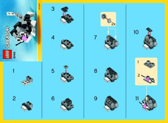 Notice / Instructions de Montage - LEGO - 30188 - Cute Kitten: Page 1