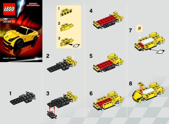 Notice / Instructions de Montage - LEGO - 30194 - 458 Italia: Page 1