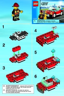 Notice / Instructions de Montage - LEGO - 30221 - Fire Car: Page 1