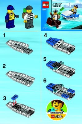 Notice / Instructions de Montage - LEGO - 30227 - Police Watercraft: Page 1