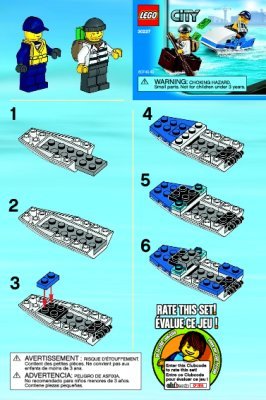 Notice / Instructions de Montage - LEGO - 30227 - Police Watercraft: Page 1