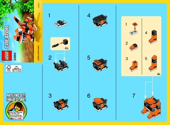 Notice / Instructions de Montage - LEGO - 30285 - Tiger: Page 1