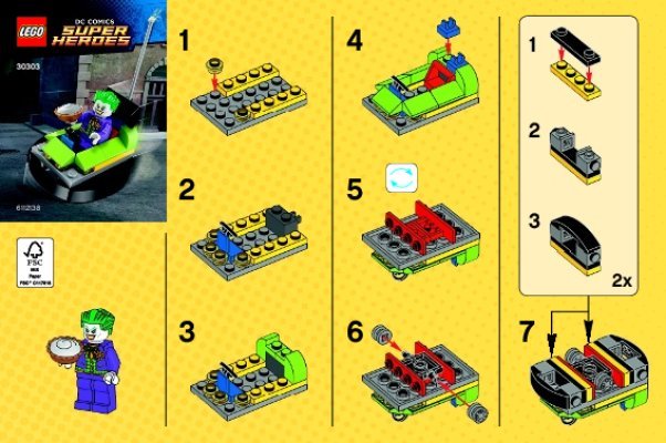 Notice / Instructions de Montage - LEGO - 30303 - The Joker Bumper Car: Page 1