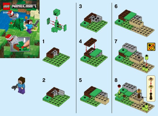 Notice / Instructions de Montage - LEGO - 30393 - Minecraft™ Steve and Creeper™ Set: Page 1