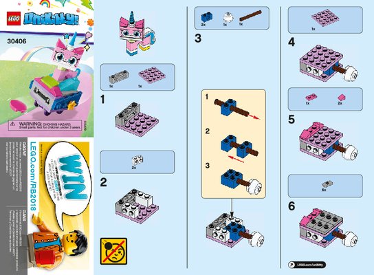 Notice / Instructions de Montage - LEGO - 30406 - Unikitty™ Roller Coaster Wagon: Page 1