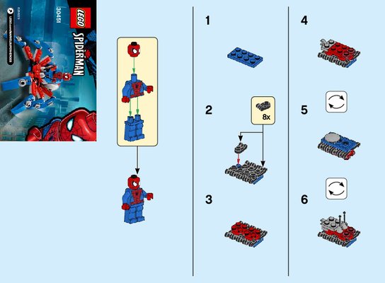 Notice / Instructions de Montage - LEGO - 30451 - Spider-Man's Mini Spider Crawler: Page 1