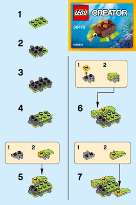 Notice / Instructions de Montage - LEGO - 30476 - Happy Turtle: Page 1