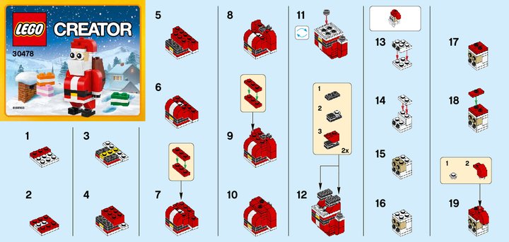 Notice / Instructions de Montage - LEGO - 30478 - Jolly Santa: Page 1