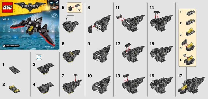 Notice / Instructions de Montage - LEGO - 30524 - The Mini Batwing: Page 1