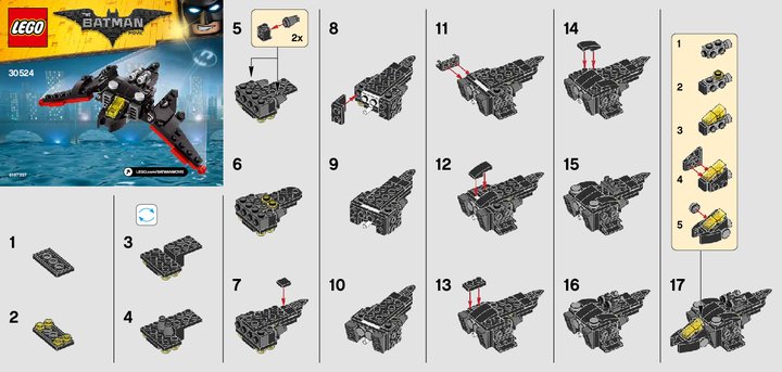 Notice / Instructions de Montage - LEGO - 30524 - The Mini Batwing: Page 1