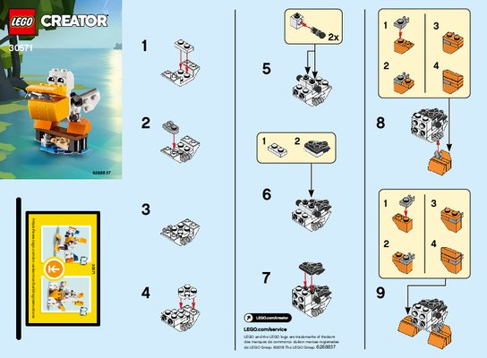 Notice / Instructions de Montage - LEGO - 30571 - Pelican: Page 1