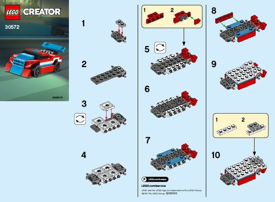 Notice / Instructions de Montage - LEGO - 30572 - Race Car: Page 1