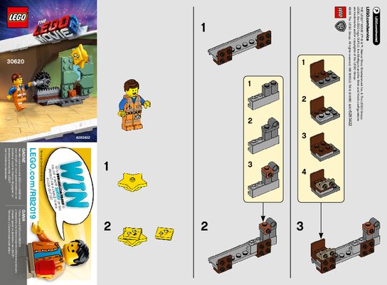 Notice / Instructions de Montage - LEGO - 30620 - Star-Stuck Emmet: Page 1