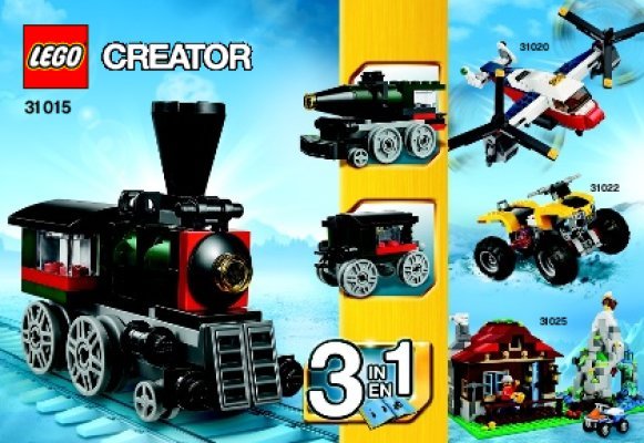 Notice / Instructions de Montage - LEGO - Creator - 31015 - La locomotive: Page 1