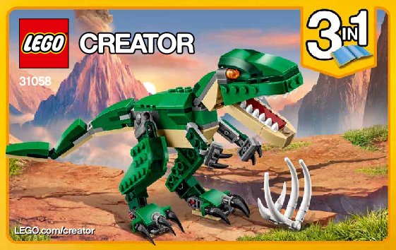 Notice / Instructions de Montage - LEGO - Creator - 31058 - Le dinosaure féroce: Page 1