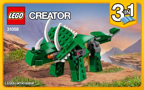 Notice / Instructions de Montage - LEGO - Creator - 31058 - Le dinosaure féroce: Page 1