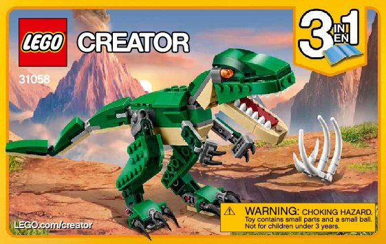 Notice / Instructions de Montage - LEGO - Creator - 31058 - Le dinosaure féroce: Page 1