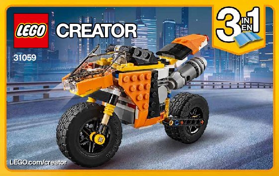 Notice / Instructions de Montage - LEGO - Creator - 31059 - La moto orange: Page 1