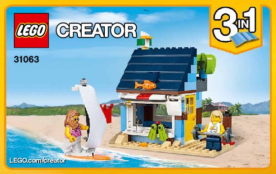 Notice / Instructions de Montage - LEGO - Creator - 31063 - Les vacances à la plage: Page 1