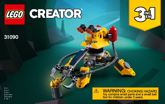 Notice / Instructions de Montage - LEGO - 31090 - Underwater Robot: Page 1