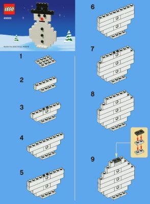 Notice / Instructions de Montage - LEGO - 40003 - LEGO Snowman: Page 1