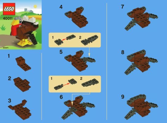 Notice / Instructions de Montage - LEGO - 40011 - LEGO Thanksgiving Turkey: Page 1