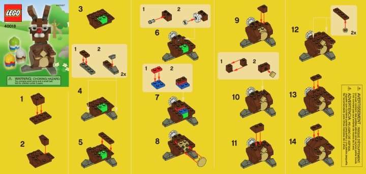 Notice / Instructions de Montage - LEGO - 40018 - Easter Bunny with Eggs: Page 1