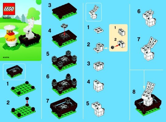 Notice / Instructions de Montage - LEGO - 40031 - LEGO Bunny & Chicken: Page 1