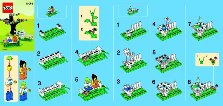 Notice / Instructions de Montage - LEGO - 40052 - Springtime Scene: Page 1