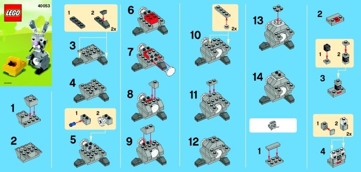 Notice / Instructions de Montage - LEGO - 40053 - Easter Bunny w/basket: Page 1