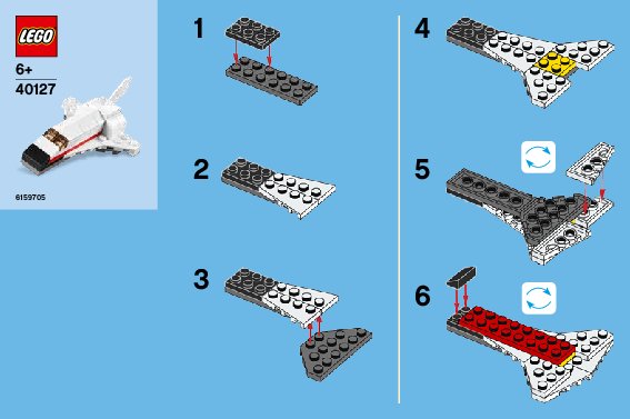 Notice / Instructions de Montage - LEGO - 40127 - MMB Feb 2015 Space Shuttle: Page 1