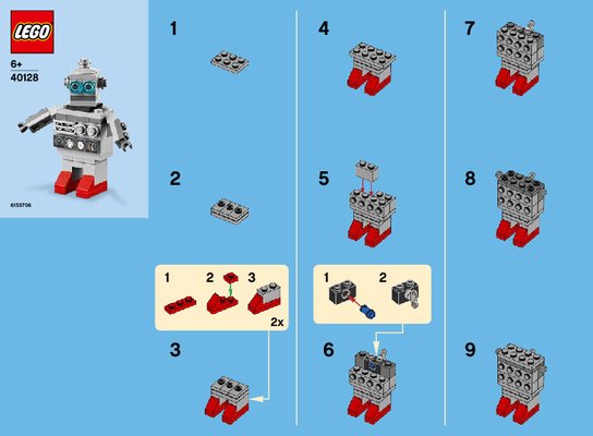 Notice / Instructions de Montage - LEGO - 40128 - Monthly Mini Build March – Robot: Page 1