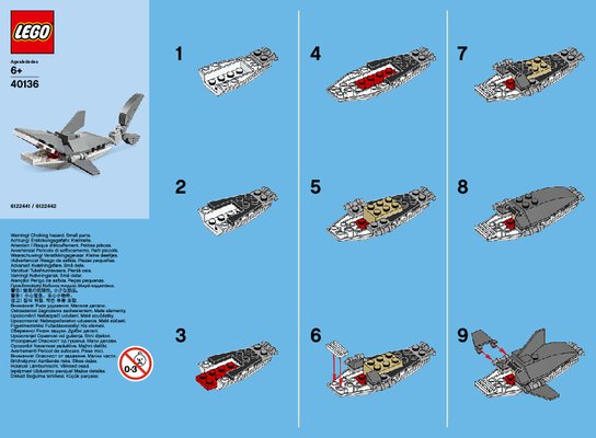 Notice / Instructions de Montage - LEGO - 40136 - Monthly Mini Build November – Shark: Page 1