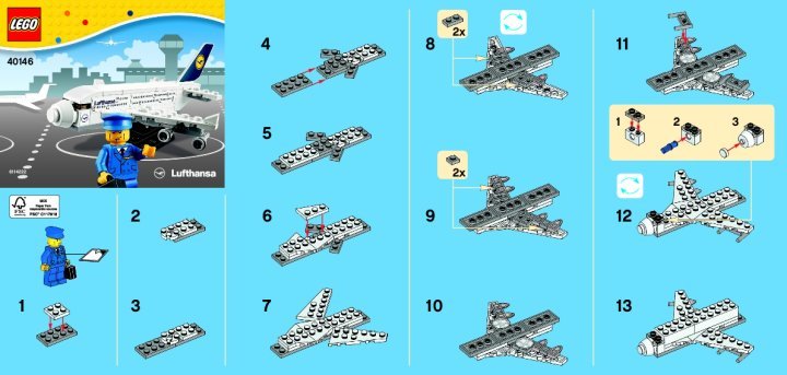 Notice / Instructions de Montage - LEGO - 40146 - Lufthansa Plane: Page 1