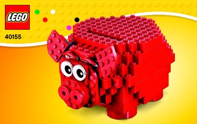 Notice / Instructions de Montage - LEGO - 40155 - Tirelire-cochon: Page 1