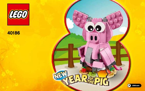 Notice / Instructions de Montage - LEGO - 40186 - Year of the Pig: Page 1