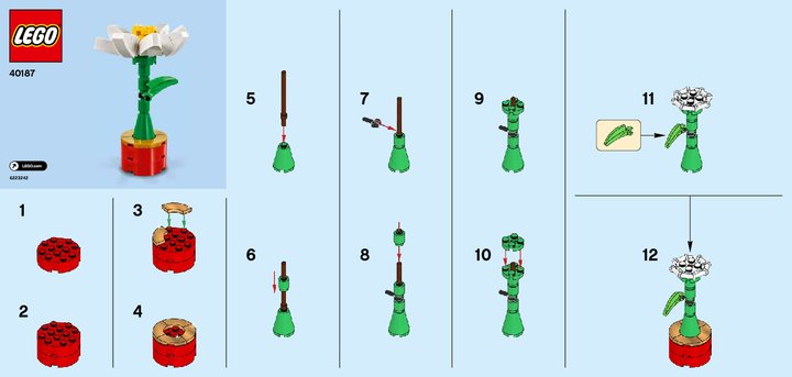 Notice / Instructions de Montage - LEGO - 40187 - LEGO® Flower Display: Page 1