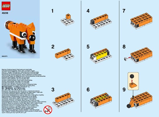 Notice / Instructions de Montage - LEGO - 40218 - LEGO Monthly Mini Build November – Fox: Page 1