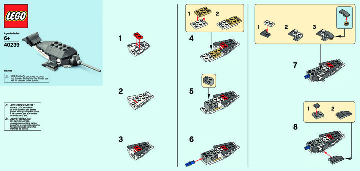 Notice / Instructions de Montage - LEGO - 40239 - MMB Jan 2017 Narwhal: Page 1