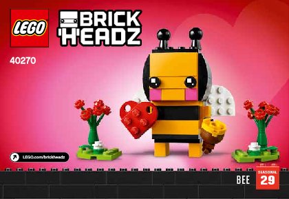 Notice / Instructions de Montage - LEGO - 40270 - Valentine's Bee: Page 1