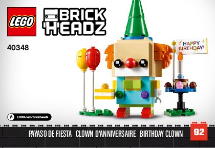 Notice / Instructions de Montage - LEGO - 40348 - Birthday Clown: Page 1