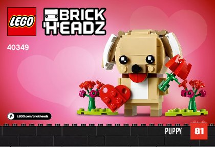 Notice / Instructions de Montage - LEGO - 40349 - Valentine's Puppy: Page 1