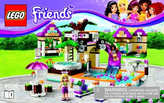 Notice / Instructions de Montage - LEGO - Friends - 41008 - La piscine d'Heartlake City: Page 1