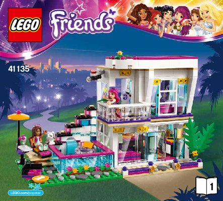 Notice / Instructions de Montage - LEGO - Friends - 41135 - La maison de la Pop Star Livi: Page 1