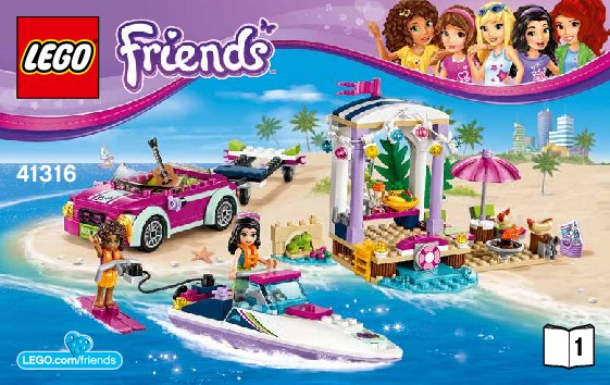 Notice / Instructions de Montage - LEGO - Friends - 41316 - Le transporteur de hors-bord d'Andrea: Page 1