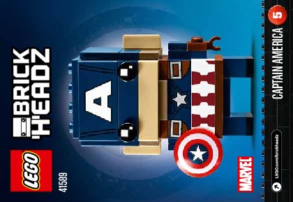 Notice / Instructions de Montage - LEGO - BrickHeadz - 41589 - Captain America: Page 1