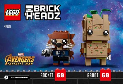 Notice / Instructions de Montage - LEGO - 41626 - Groot & Rocket: Page 1