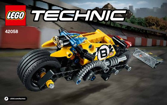 Notice / Instructions de Montage - LEGO - Technic - 42058 - La moto du cascadeur: Page 1